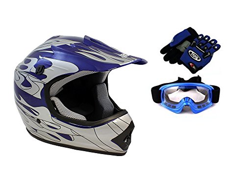 Helmets TMS &HY-601-BlueFlame-L+AS10-B+GV-YOUTH-B