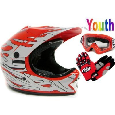 Helmets TMS &JX-F601-1-RedFlame-L+AS10-R+GVMY-KID-R