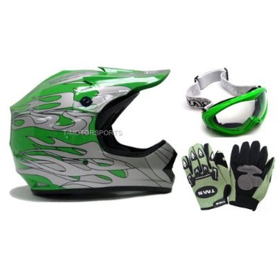 Helmets TMS &HY-601-GreenFlame-M+AS10-G+GV-TMS-G