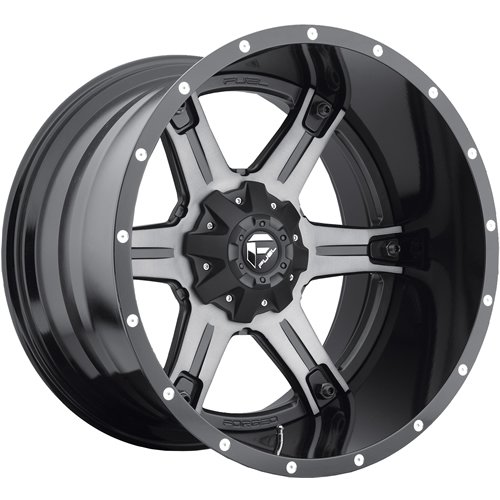 Fuel Driller 22 Black Machined Wheel / Rim 6x135 & 6x5.5 with a -44mm Offset and a 106.4 Hub Bore. Partnumber D25722209847 Car Fuel D25722209847
