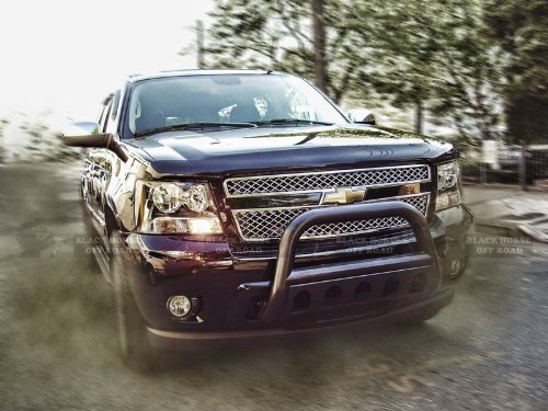 2007 2008 2009 2010 2011 2012 Chevy Suburban 1/2 Ton 2.5 Black Bull Bar w/ Skid Plate Grille & Brush Guards X BlackHorse x/b 077