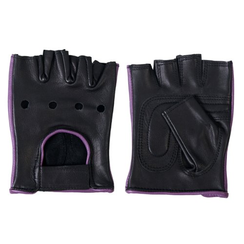 Gloves Hot Leathers GVL1005 BLK/PURP; S