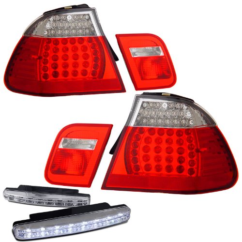 Brake & Tail Light Assemblies RXMOTOR 03-B302TLED4D-4+CBL-DRL-8LED-C