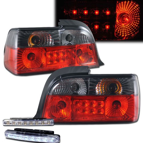 Brake & Tail Light Assemblies RXMOTOR 03-B39298TLED2DRS+CBL-DRL-8LED-C