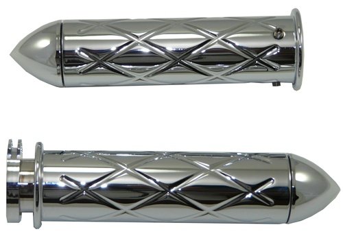 YANA SHIKI YANASHIKI - Grips Criss-Cross Style Straight - Chrome Pointed End for Yamaha YZF-R1/R6R/S Product code CA3258P Grips Yana Shiki Parts & Accessories 1897-4779