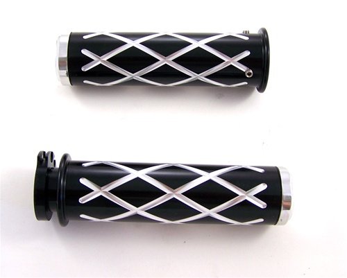YANA SHIKI YANASHIKI - Grips Criss-Cross Style Straight - Black Flat End for Yamaha YZF-R1/R6R/S Product code A3258B Grips Yana Shiki Parts & Accessories 1897-4784