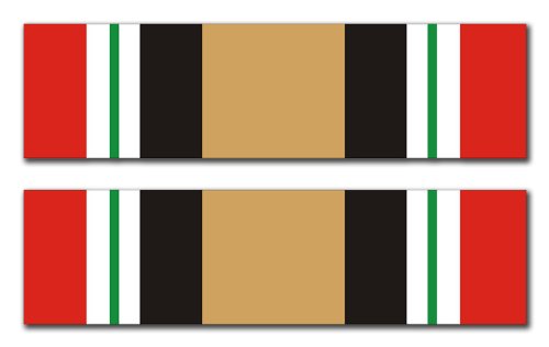 Iraq Service Ribbon (Pair) Decal Sticker 5.5 Bumper Stickers, Decals & Magnets Military Decals