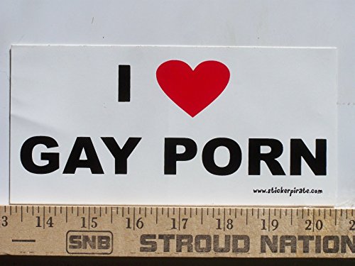 I Love Gay Porn Bumper Sticker / Decal Bumper Stickers, Decals & Magnets Sticker Pirate SP336