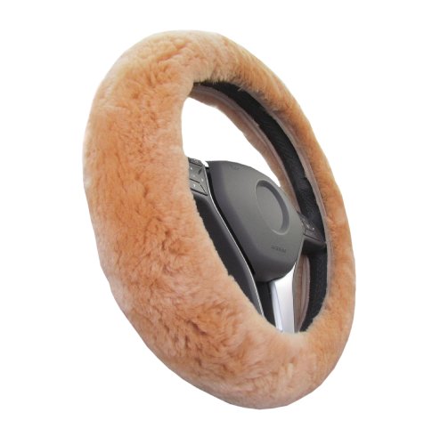 Steering Accessories Luxury Sheepskin Steering_Cover_Gold