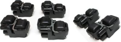 Evan-Fischer EVA13872045230 Ignition Coil Set of 6 Standard Type pack 1 per cylinder 12 volts 3-prong blade male and 2-prong pin terminals Engine housing cover mounting location Coils Evan-Fischer Auto Parts EVA13872045230
