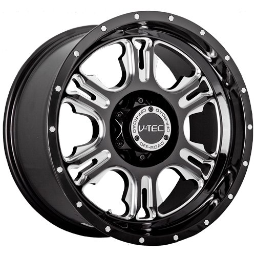 V-Tec Rage Black Wheel with Ball Cut Machined (18x9/5x127mm) Car V-Tec 397-8973MS-12