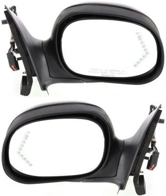 Kool Vue SET-FD40ER-S Mirror Set of 2 Corner mount Type Passenger & Driver Side Plastic Primered Power With cap(s) Manual folding In-glass Exterior Mirrors Kool Vue SET-FD40ER-S