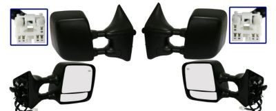 Kool Vue SET-NS77ER Mirror Set of 2 Passenger & Driver Side RH LH Plastic Primered Power With cap(s) Manual folding Heated Exterior Mirrors Kool Vue SET-NS77ER