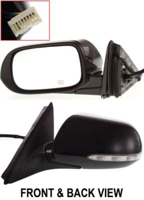 Kool Vue AC18EL-S Mirror Corner mount Type Driver Side LH Plastic Primered Power Manual folding Heated In-housing Exterior Mirrors Kool Vue AC18EL-S