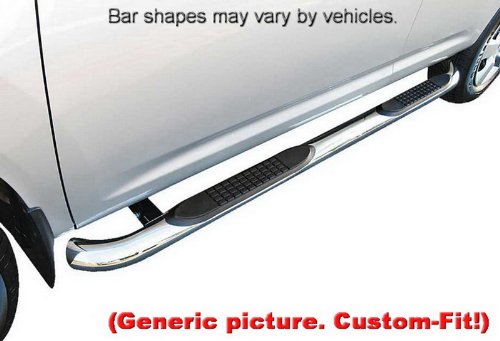Premium Custom Fit 92-99 Chevy Suburban (Excl 3/4 Ton 4Wd) Stainless Steel 3 Side Step Nerf Bars Running Boards(2pcs with Mounting Bracket Kit) Body MaxMate WBC33907