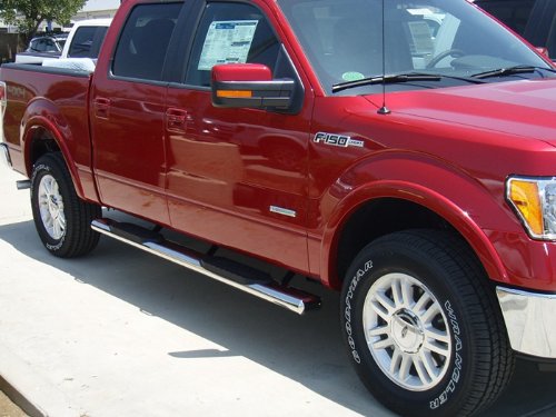 Premium Custom Fit 09-14 Ford F150 Supercrew Cab Stainless Steel 6 Extra Wide Side Step Nerf Bars Running Boards(2pcs with Mounting Bracket Kit) Body MaxMate WBF61147