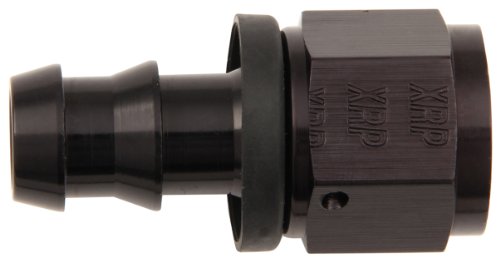 XRP 230006BB Black Size-6 Straight Push-On Hose End Fuel XRP 230006BB