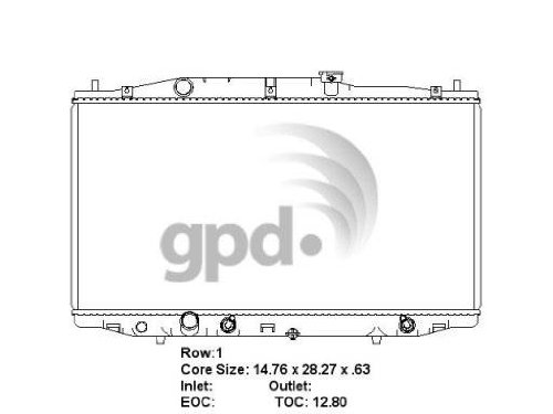Global Parts Distributors 2569C Radiator Radiators Global Parts Distributors 2569C