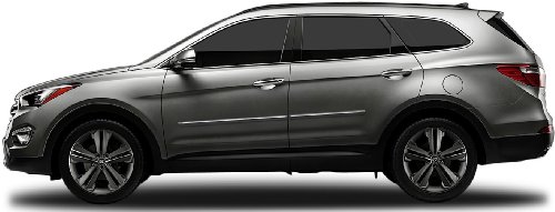 2013 Hyundai Santa Fe Body Side Moldings (Moonstone Silver 3D) with Chrome Insert Side Bodysidemoldings CF-SANTA13-3D-Dawn