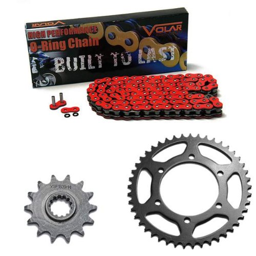 2008-2012 Kawasaki EX250 Ninja 250R Red O-Ring Chain and Sprocket Kit Chain & Sprocket Kits Volar Motorsport, Inc SF1539-14+SR486-45+520x106-oring-Red-1