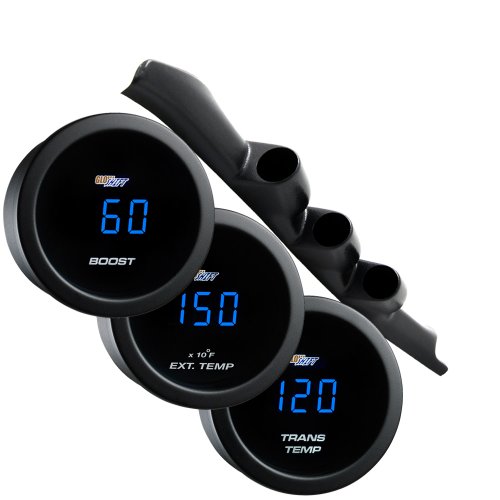 GlowShift 95-98 Chevy Silverado Blue Digital Diesel Gauge Package Boost, EGT & Trans Temp Gauge Sets GlowShift GS-330PKG_BD-DS1