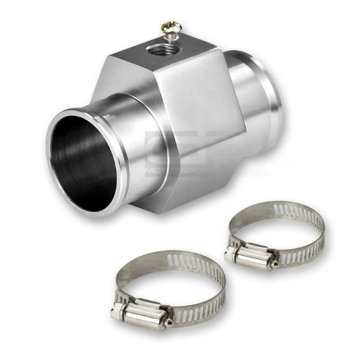 DPT, DPT-ADT-WATEMP-28MM-SL, 1/8 NPT 6AN Aluminum Silver Powder Coated 28mm Radiator and Water Temperature Sensor Gauge Adapter Water Temp DPT DPT-ADT-WATEMP-28MM-SL
