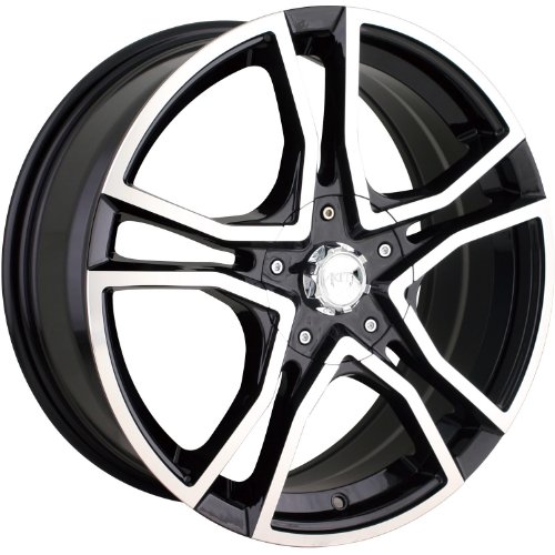 Akita AK85 17 Black Wheel / Rim 5x112 & 5x120 with a 42mm Offset and a 72.62 Hub Bore. Partnumber 485-7709B Car Akita 485-7709B