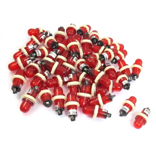 50 x AC 220V 15mm Red Bulb Power Indicator Signal Pilot Light XD15-2 Turn Signal Lights Amico a12081700ux0529