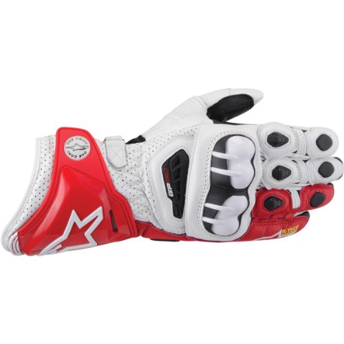 Alpinestars GP Pro Leather Gloves , Gender: Mens/Unisex, Distinct Name: White/Red/Black, Primary Color: White, Size: XL, Apparel Material: Leather 3556713-231-XL Gloves Alpinestars 3556713231XL