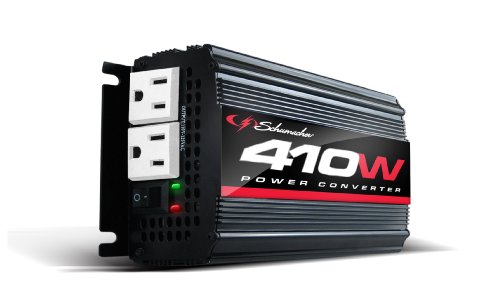 Schumacher XI41B 'X-Line' 410W Power Inverter with Battery Clamps and 12V Male Adapter Plug Power Inverters Schumacher XI41B