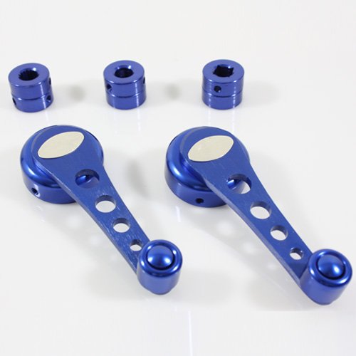 2 x 4.7 Universal Blue Anodized Alumininum Car Window/Winder/Door Cranks Handles Steering System Modify Street WC-YH-AM5405-BL