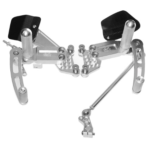 Danmoto FR-00024a Silver Billet Rearsets for Aprilia RSV Mille Rearsets Danmoto FR-00024a