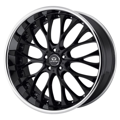 LORENZO WL027 Series Gloss Black With Chrome Lip Wheel (19x9.5/5x120mm) Car Lorenzo WL02799552032