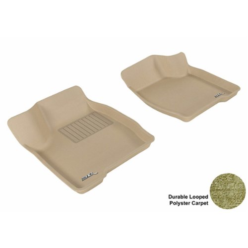 3D MAXpider Front Row Custom Fit Floor Mat for Select Buick Lacrosse Models - Classic Carpet (Tan) Custom Fit 3D MAXpider L1BC00212202