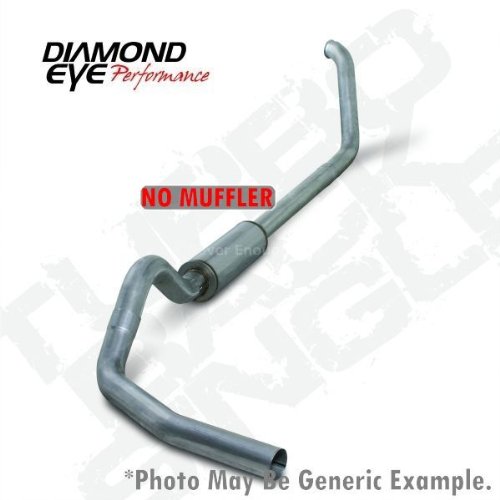 Diamond Eye K4318A-RP Diesel Exhaust 4 Turbo Back Aluminized - No Muffler Cat-Back Systems Diamond Eye K4318A-RP