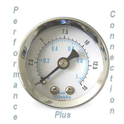 White Dual Scale 15 PSI Fuel Pressure Gauge 1.5 dia Lines Marshall WC00015