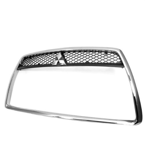 Chrome Front Grille Around Trim Bumper Fender Duct Grille For 2008 2009 2010 2011 Mitsubishi Lancer Sedan Brand New Warranty Grilles 99_Online GR-01-0021A