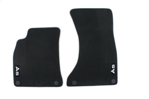 Genuiene Audi Accessories 8T1061275MNO Black/Silver Front Floor Mat for Audi A5 Coupe/Cabriolet Custom Fit Audi 8T1061275MNO