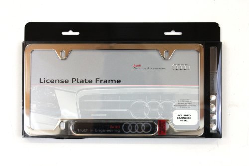 Genuine Audi Accessories 8K0071801C Polished 'Truth in Engineering' License Plate Frame Frames Audi 8K0071801C