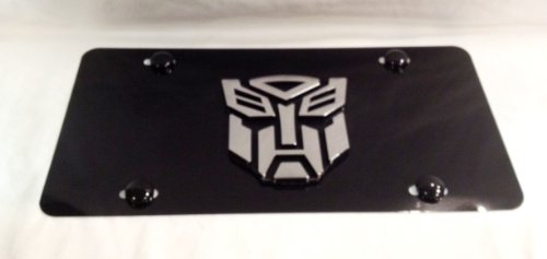 Transformers Autobot Front License Plate Black - 4 caps included Covers Transformers LP SSBK/EMB AG050 (BK LP decept 4