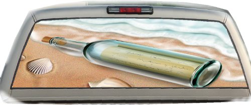 Message in a Bottle- 17 Inches-by-56 Inches- Compact Pickup Truck- Rear Window Graphics Decals Crabtree Signs CRAB0768