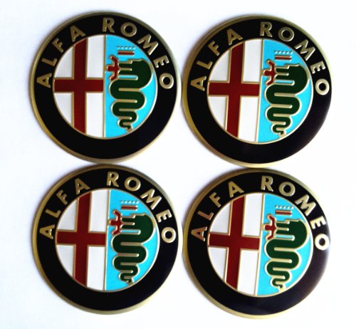 4 NEW ALFA ROMEO 55 MM WHEEL CENTER CAP EMBLEMS STICKER DECAL Hubcaps Alfa Romeo CENTER CAP EMBLEM
