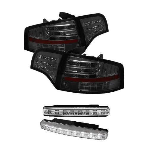 Carpart4u Audi A4 4Dr LED Smoke Tail Lights & LED Day Time Running Light Package Tail Lights Carpart4u CP4-AD-AA406-G2-LED-SM+8LED-C
