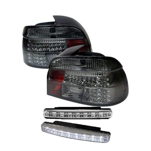 Carpart4u BMW E39 5-Series LED Smoke Tail Lights & LED Day Time Running Light Package Tail Lights Carpart4u CP4-AD-BE3997-LED-SM+8LED-C