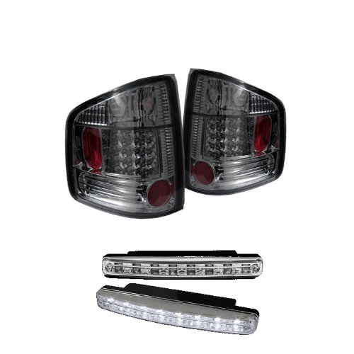 Carpart4u Chevy S10 / GMC Sonoma / Isuzu Hombre LED Smoke Tail Lights & LED Day Time Running Light Package Tail Lights Carpart4u CP4-AD-CS1094-LED-SM+8LED-C