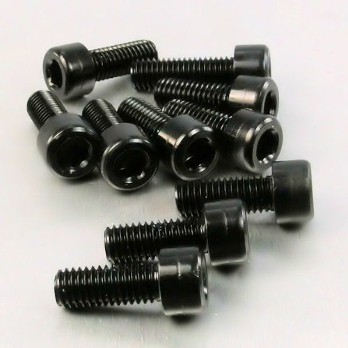 Aluminium Allen Bolt M8 x (1.25mm) x 20mm Pack x 10 Black Engine Pro Bolt PB820-10BK