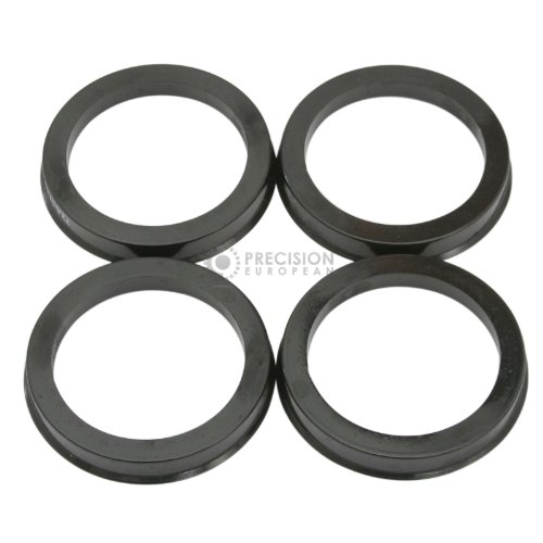 4 pieces - Hubcentric Rings - 74.1mm OD to 60.1mm ID - Black Poly Carbon Hubrings Hub Centric Rings Precision European Motorwerks HR-74.1>60.1