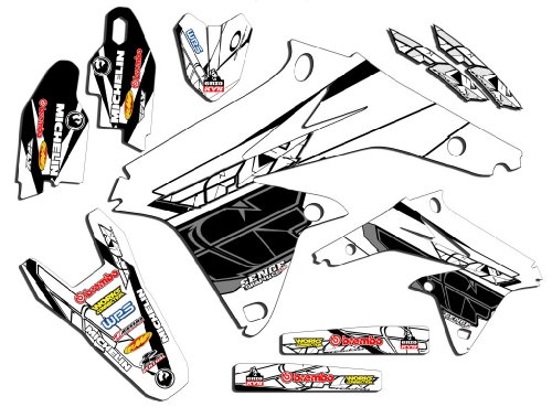 Senge Graphics 2001-2007 Suzuki DRZ 125 2013 Fly White Graphics Kit Decals Senge Graphics Inc. SGDBSUZ015N08
