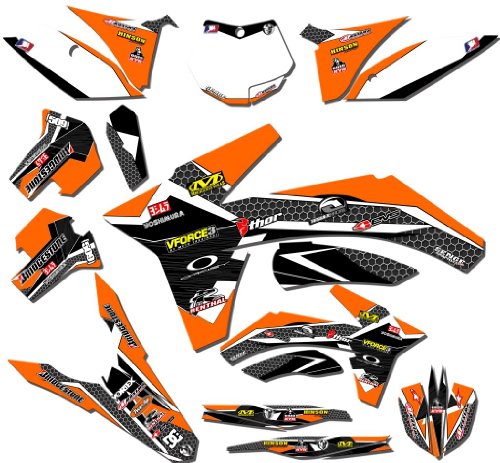 Senge Graphics 2003-2004 KTM SX/EXC Podium Orange Graphics Kit Decals Senge Graphics Inc. SGDBKTM011P14