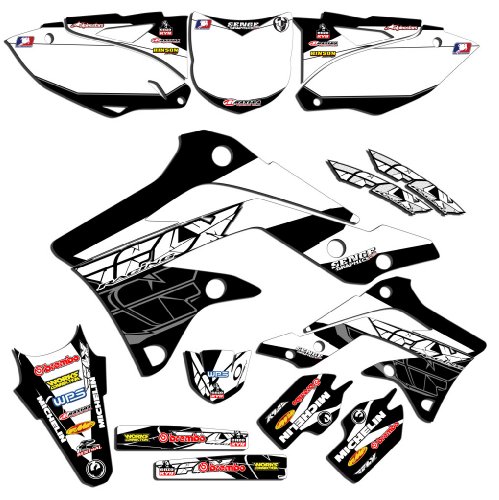 Senge Graphics 2014 Kawasaki KX 85/100 2013 Fly Black Graphics Kit Decals Senge Graphics Inc. SGDBKAW014P06
